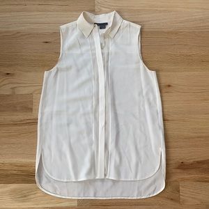 Vince Silk White Sleeveless Blouse